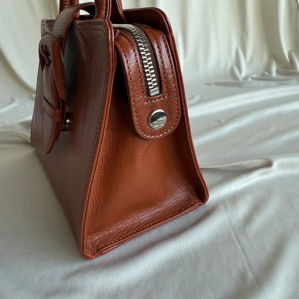 Vintage Jean Paul Gaultier Maroon Leather Top Handle Bag - Mid to Late 90s - Picture 6 of 16